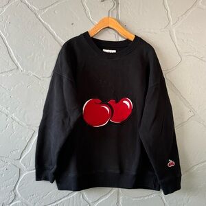 Kirsh Black Cherry Sweatshirt Crewneck White Pullover